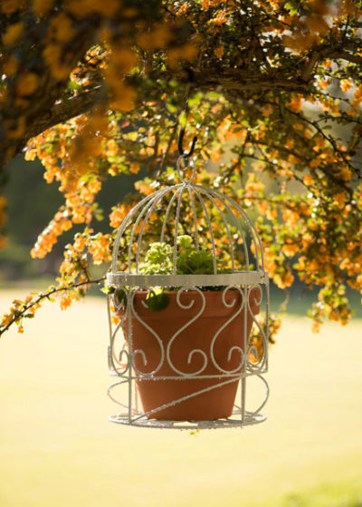 Bird Cage Pot Holder green